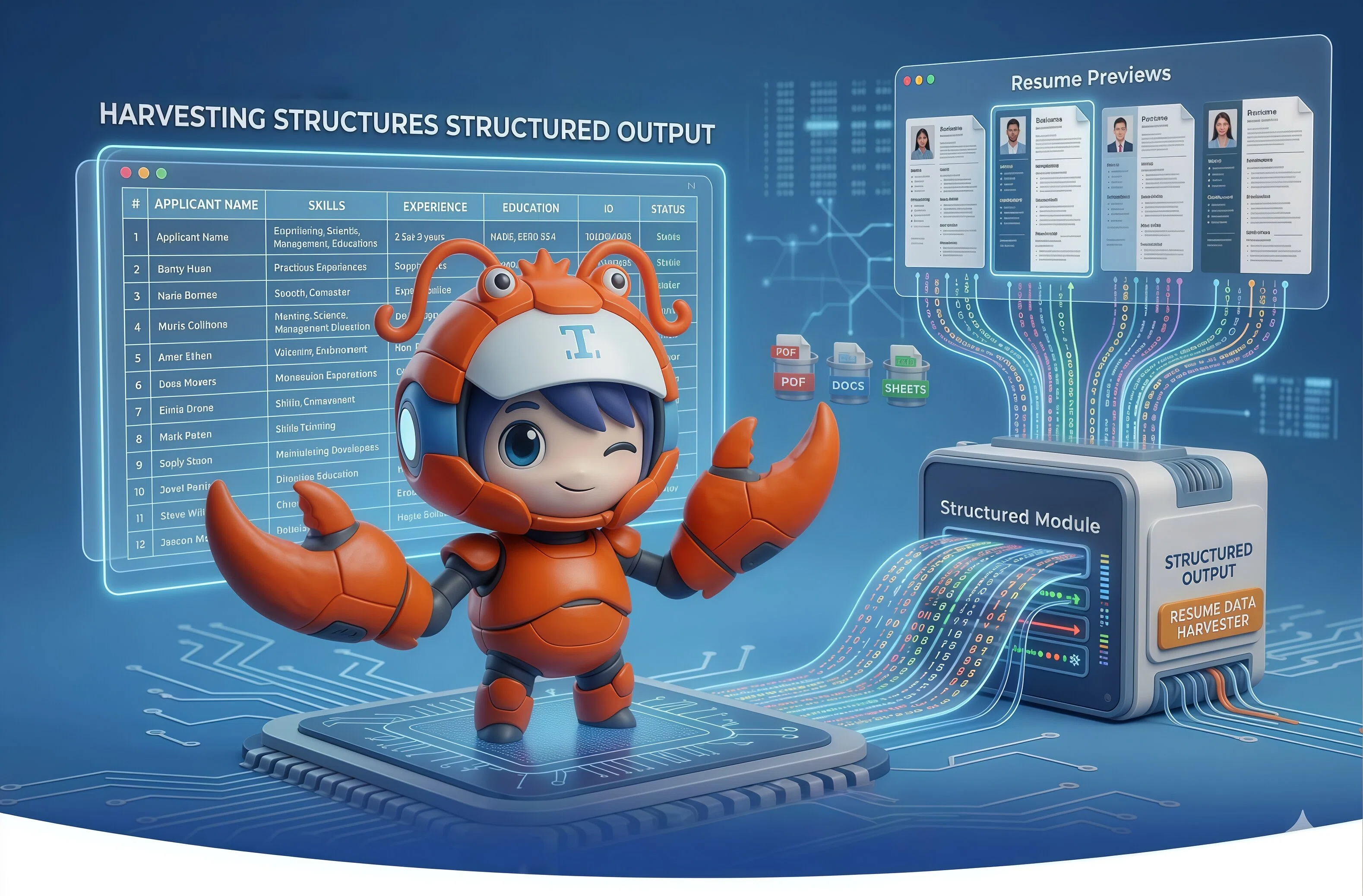 HireClaw 字段提取示意图